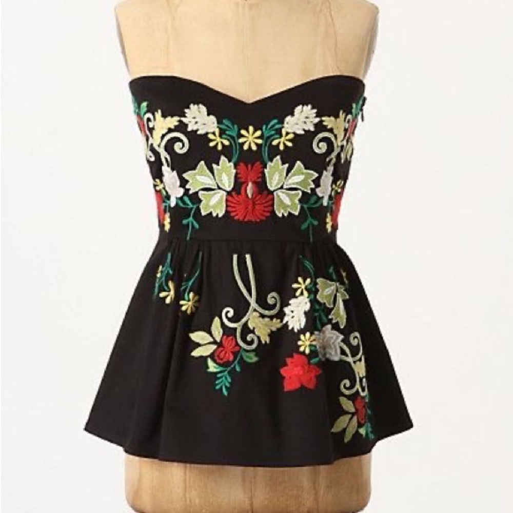 NWOT Anthro Midnight Blooms Corset